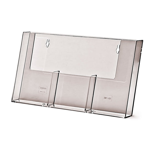 Porta Brochure in plexiglass da muro 3 tasche 10x21