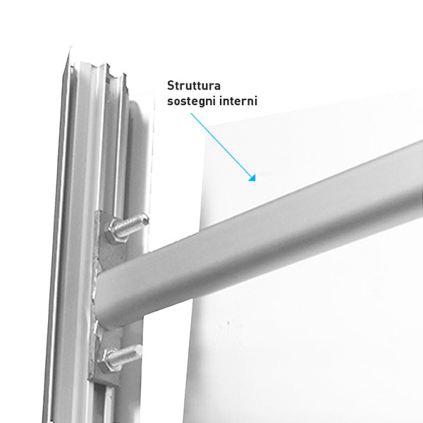 Totem Bifacciale sezione Ellittica non luminoso per Interni struttura in alluminio