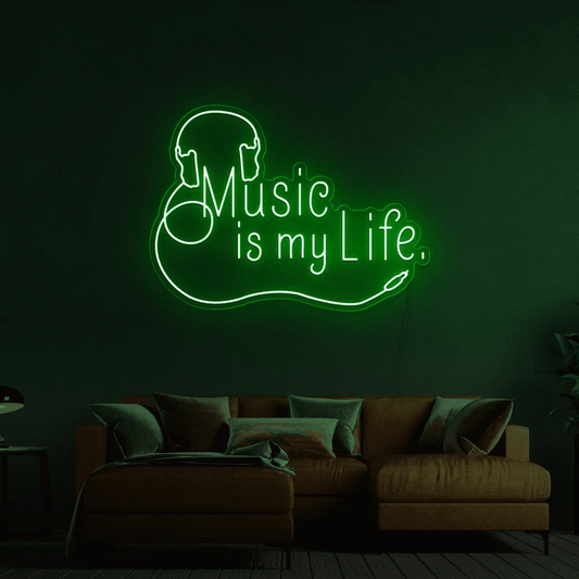 Music is my life - Insegna neon led