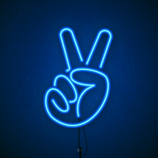 Insegna Neon Led - simbolo "Ok" Peace Emoticon