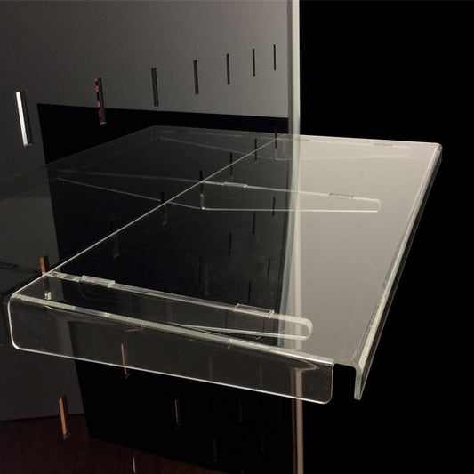 Ripiano in plexiglass per Pannello divisorio-Paretina divisoria attrezzata-cm 84x30