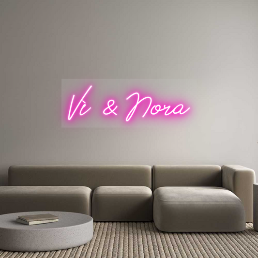 Scritta neon personalizzata Vì & Nora