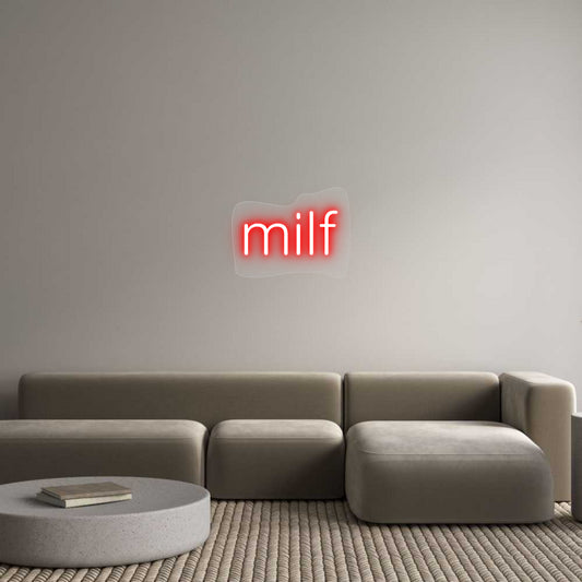 Scritta neon personalizzata milf