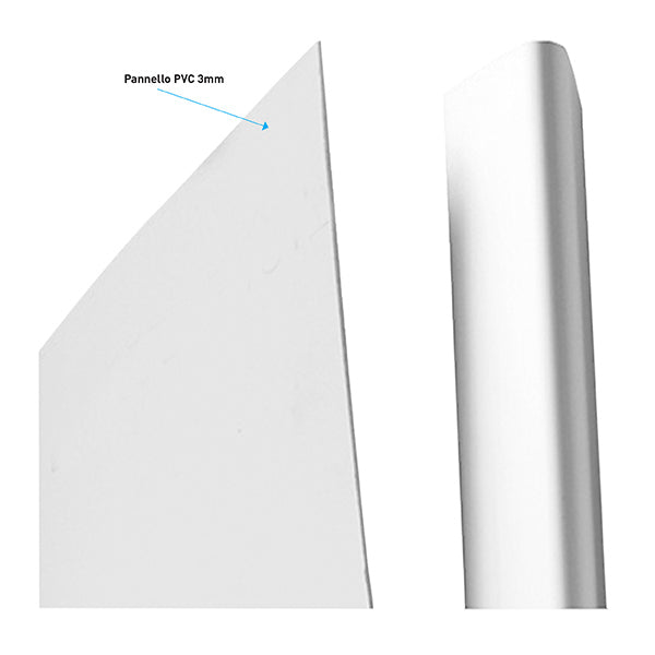 Totem Bifacciale sezione Ellittica non luminoso per Interni struttura in alluminio