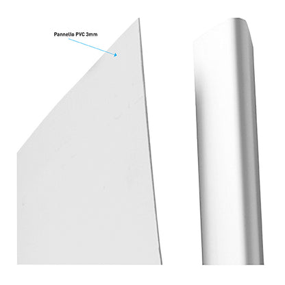 Totem Bifacciale sezione Ellittica non luminoso per Interni struttura in alluminio