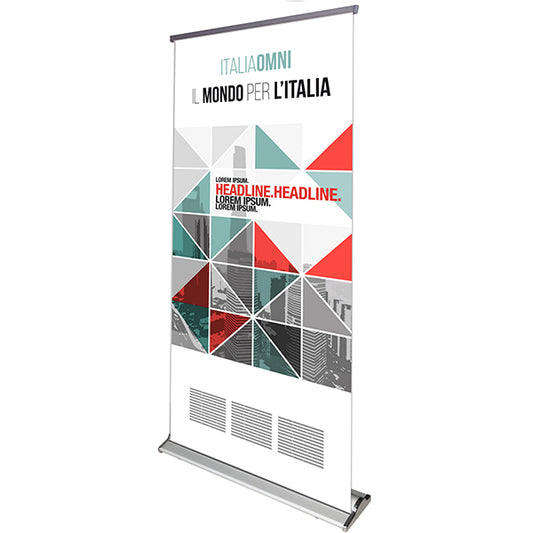 Roll-Up personalizzati Monofacciale base in alluminio con placche cromate