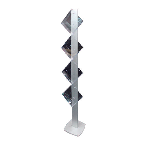 Porta brochure da terra struttura in alluminio e Plexiglass