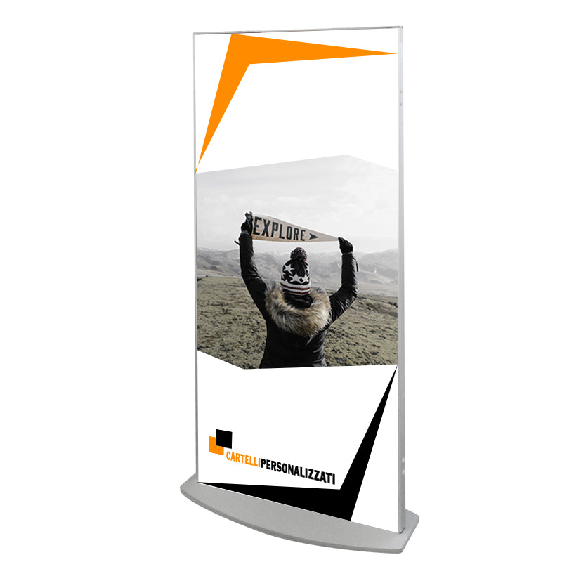 Totem per interni struttura in alluminio modello Vela