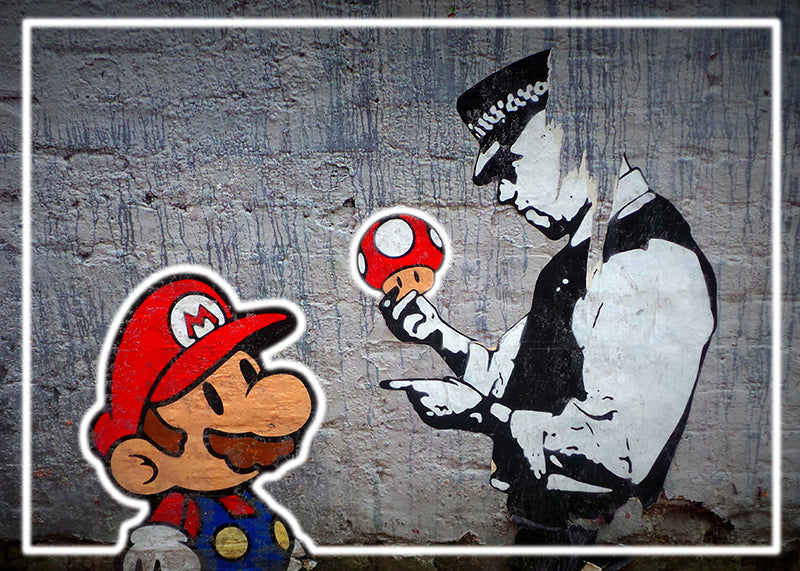 Mario Graffiti - Quadro neon led da parete