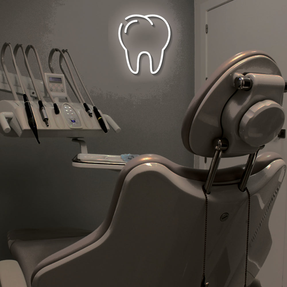 Insegna neon led a forma di Dente