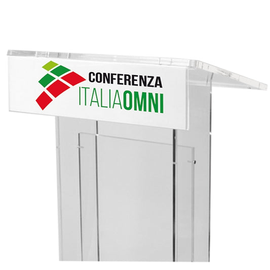 Podio in Plexiglass- Leggio per congressi con Tasca frontale