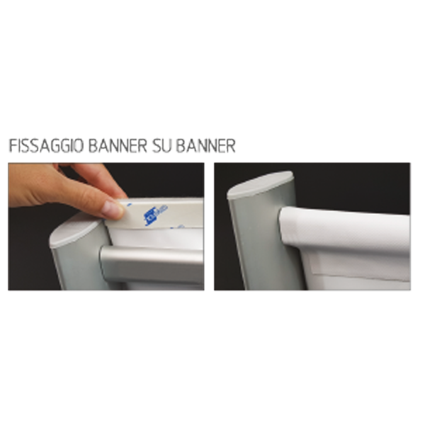 Espositore per banner orizzontale in alluminio autoportante 250x150 h