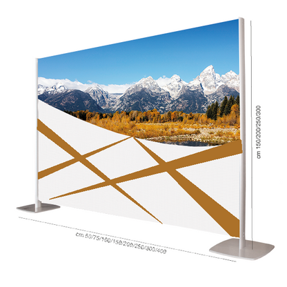 Espositore per banner orizzontale in alluminio autoportante 250x150 h